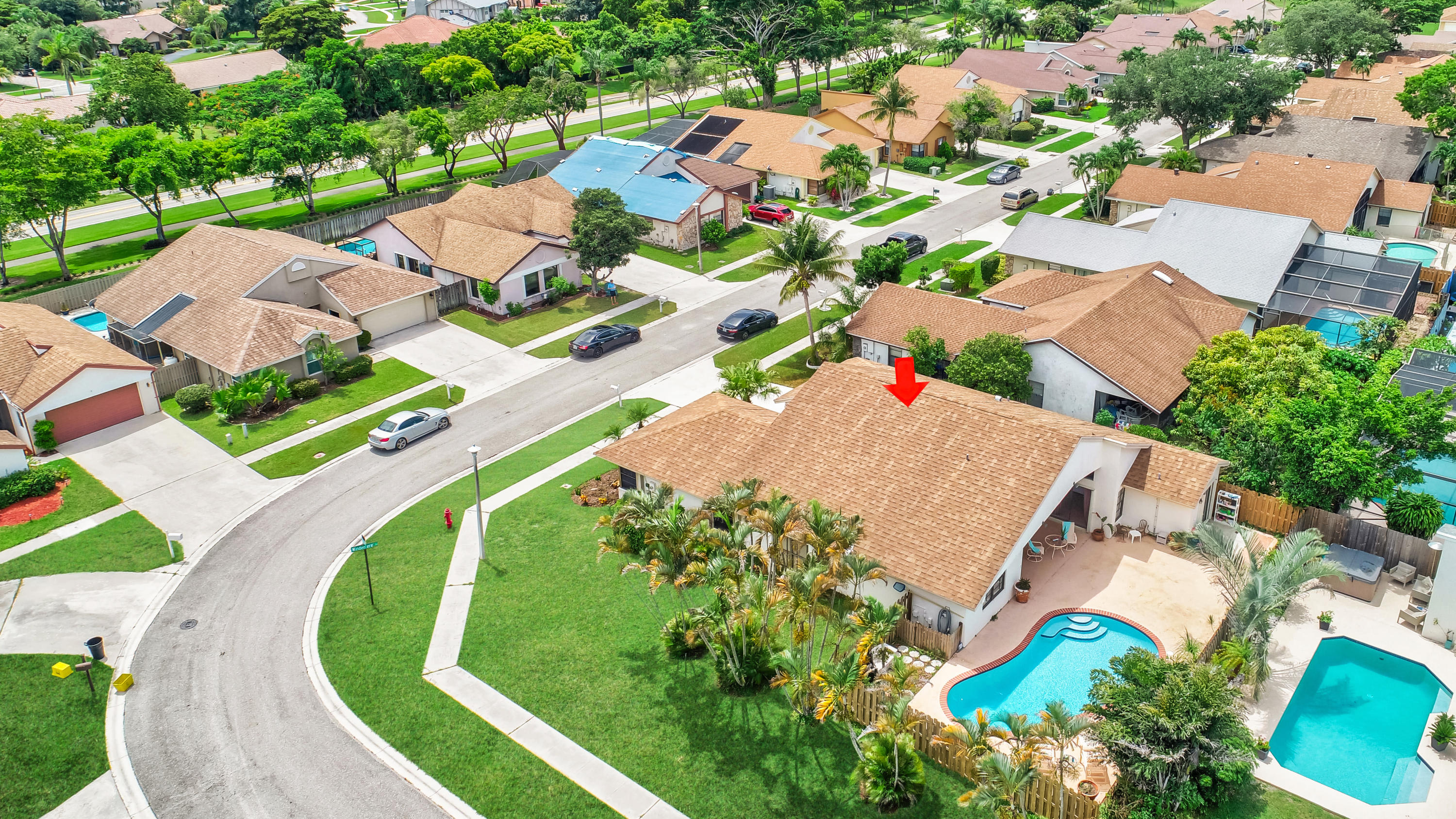 21080 Windemere Lane Boca Raton, FL 33428 - Photo 9 of 97 an aerial view of a house with a garden and swimming pool