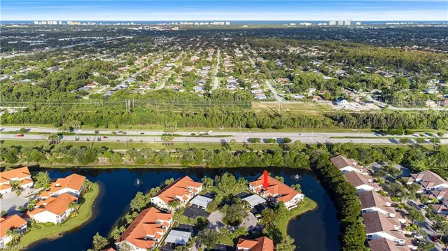 an aerial view of a house having outdoor space