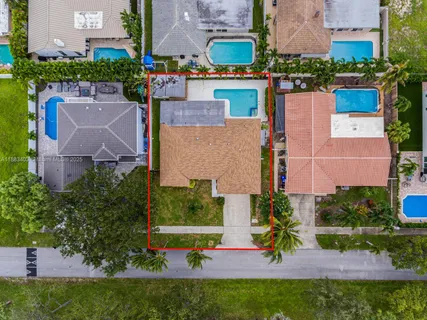 an aerial view of multiple house