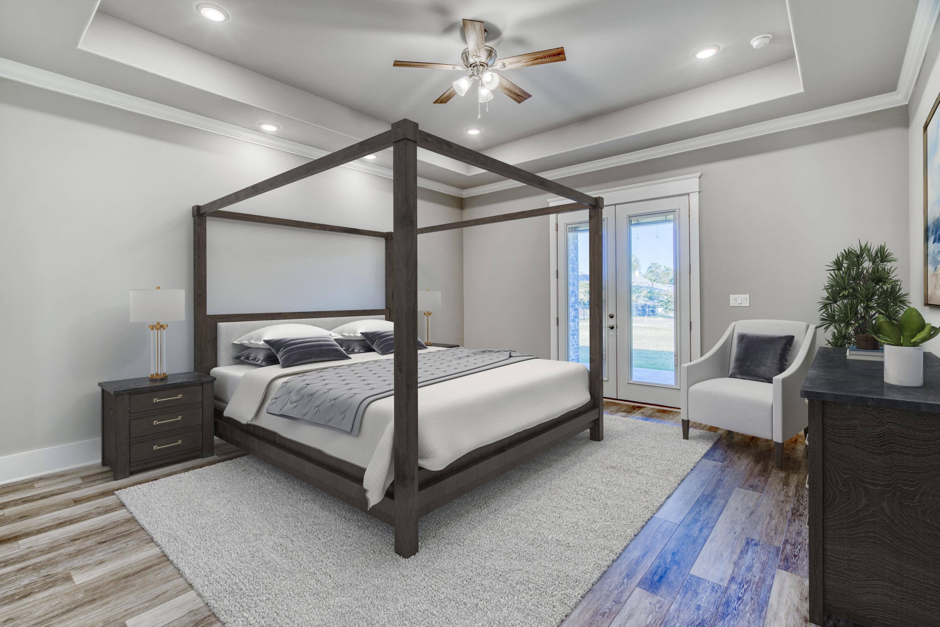 2864 P.G.A Boulevard Navarre, FL 32566 - Photo 19 of 52 a bedroom with a bed couch and a potted plant