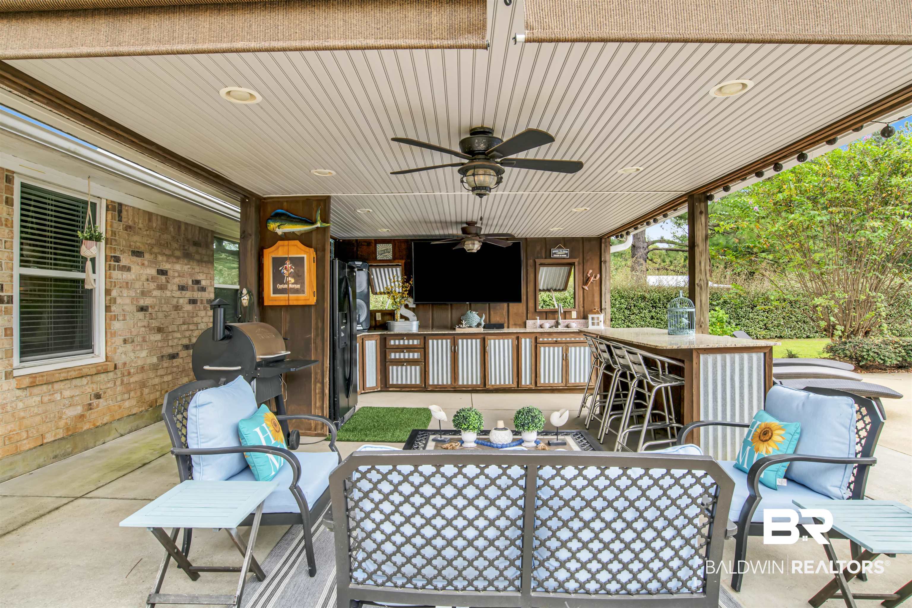13385 Tom Gaston Road Mobile, AL 36695 - Photo 25 of 42 View of patio / terrace with an outdoor living space and ceiling fan