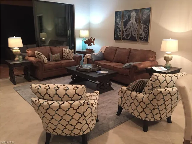 a living room with furniture