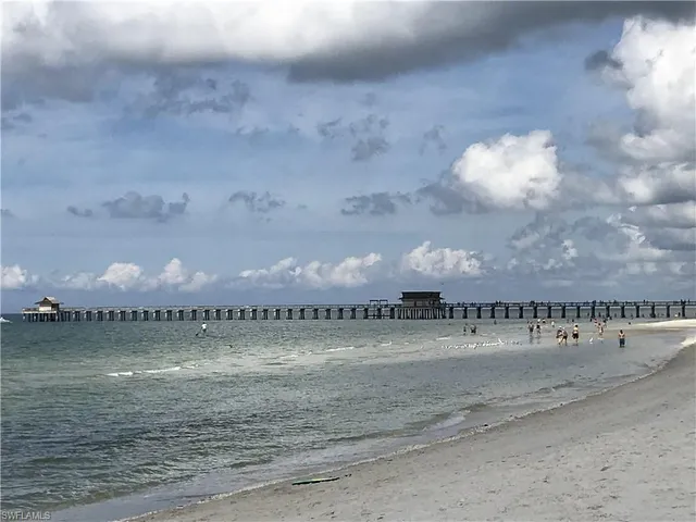 a view of a building and a ocean view