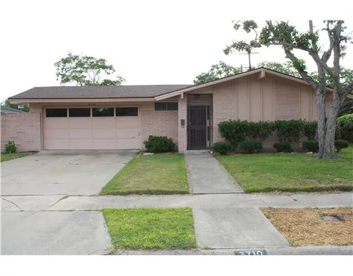a view of a house with a yard plants and a large tree