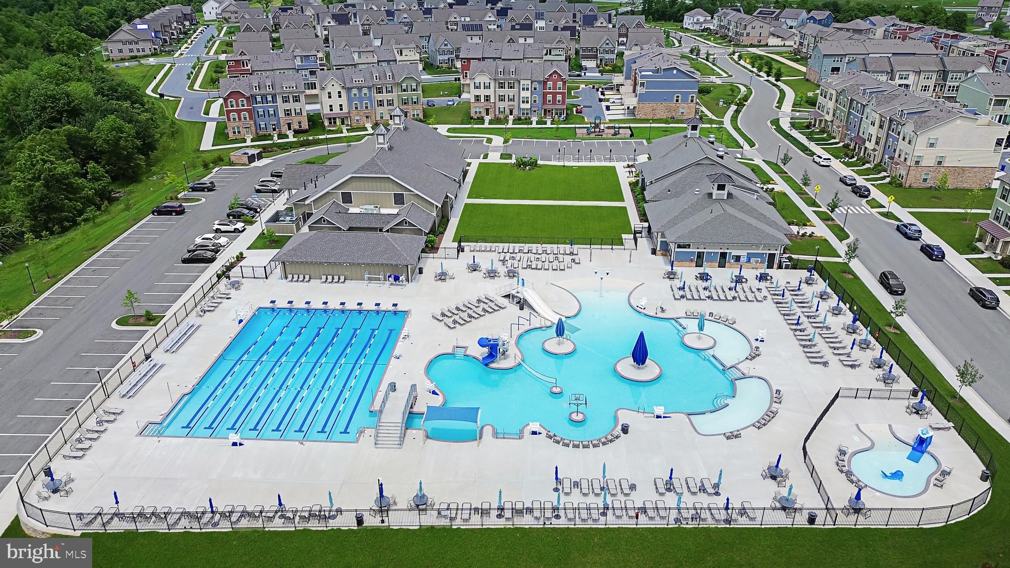 9044 Clendenin Way Frederick, MD 21704 - Photo 40 of 50 an aerial view of a house a yard basket ball court and outdoor seating