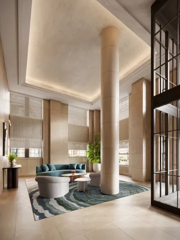 a living room with furniture