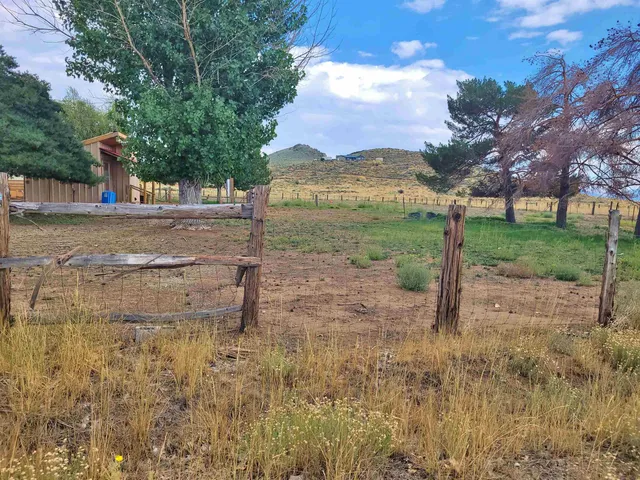 a view of a yard with a house