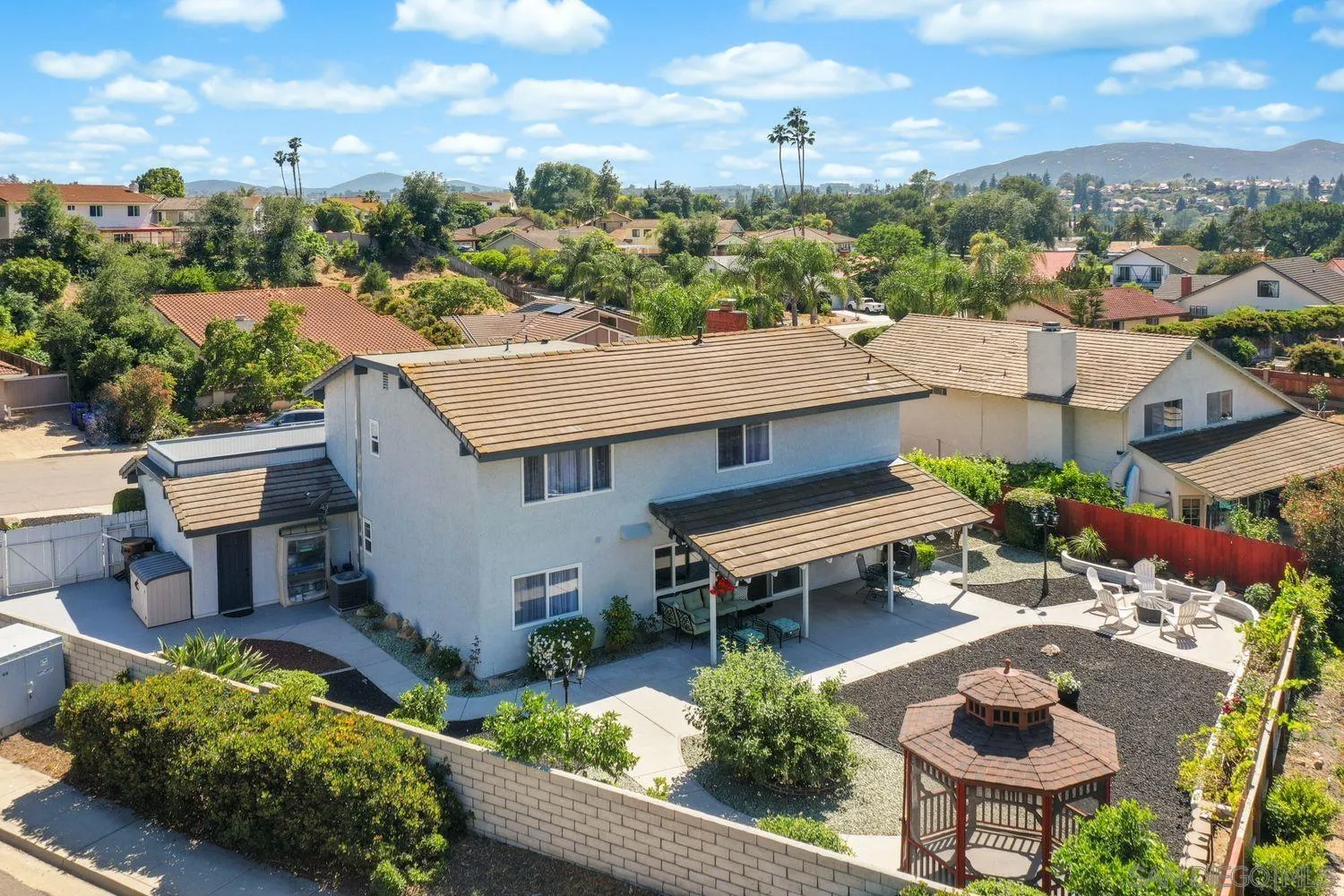 12496 Bodega Road San Diego, CA 92128 - Photo 33 of 44 an aerial view of a house with swimming pool garden and patio