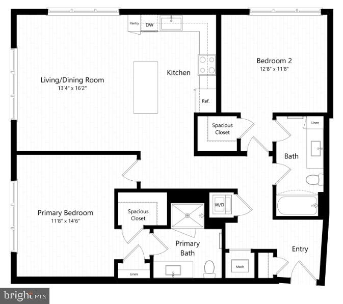 4851 Ellin Road, Unit 250 Hyattsville, MD 20784 - Photo 15 of 15 a picture of a floor plan