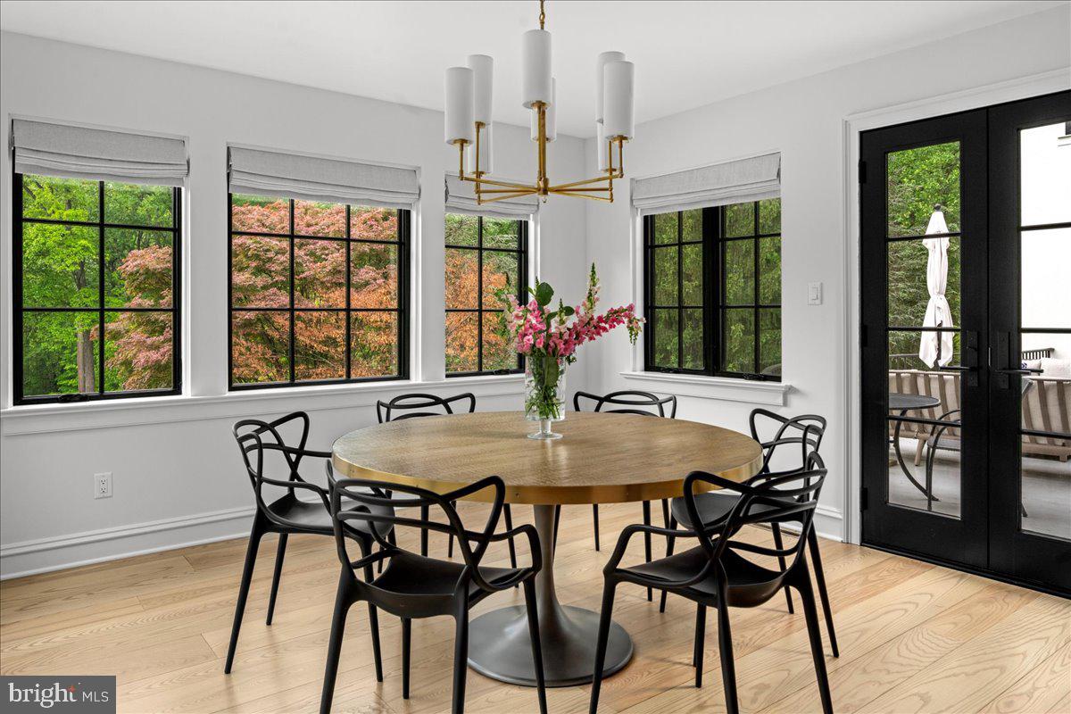 6450 Old Carversville Road New Hope, PA 18938 - Photo 30 of 89 a view of a dining room with furniture window and wooden floor
