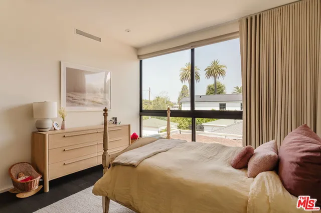 a workspace with a bookshelf