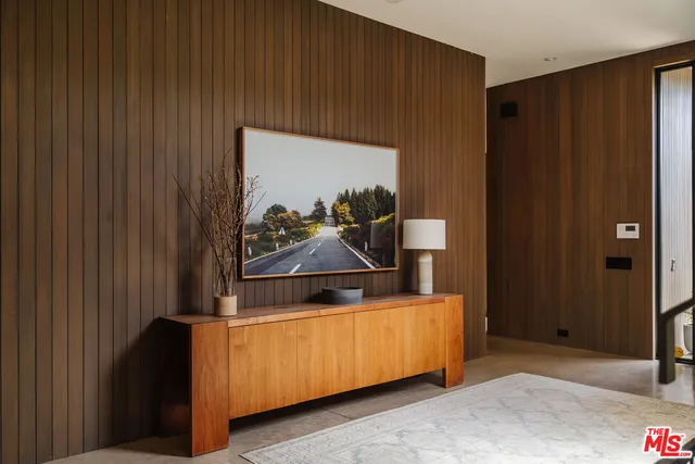 a room with wooden door