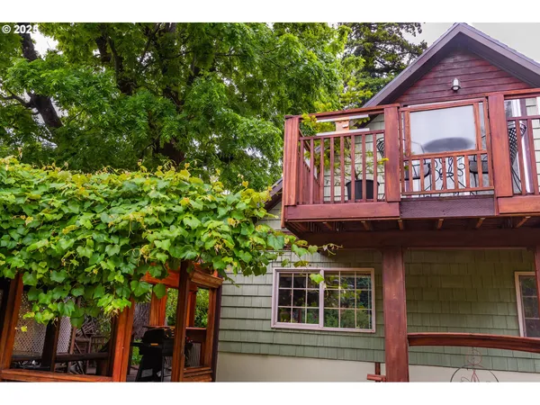 a view of a house with a balcony