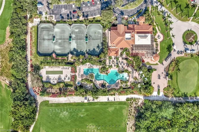 a view of a lake with a yard