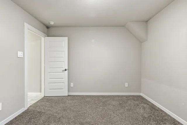 an empty room with closet