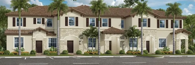 front view of multiple houses