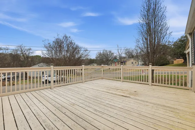 a view of a wooden deck