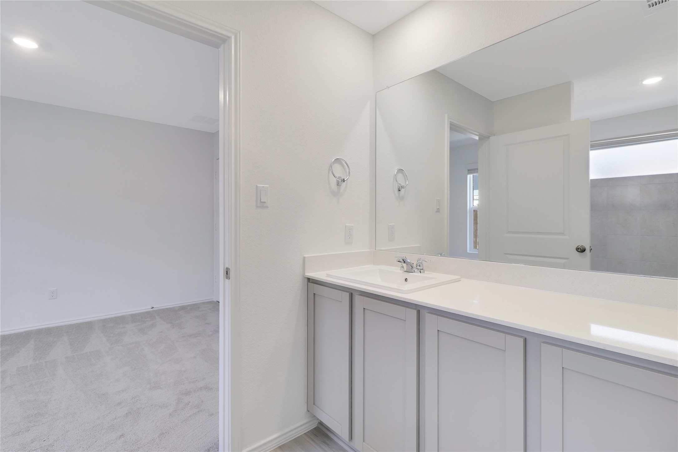 2524 Four Waters Loop Georgetown, TX 78628 - Photo 23 of 36 a bathroom with a sink and a mirror