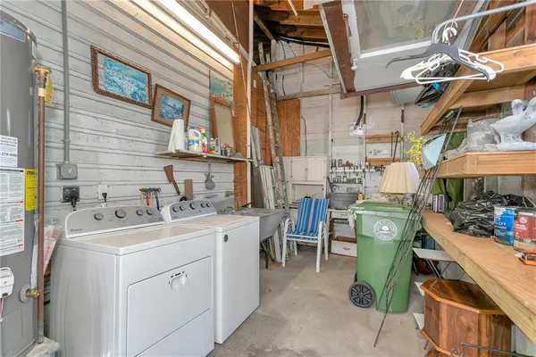 a utility room with lots of appliances