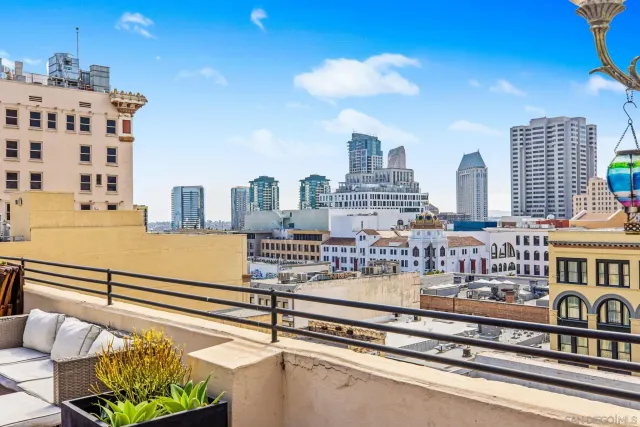 a view of city with balcony