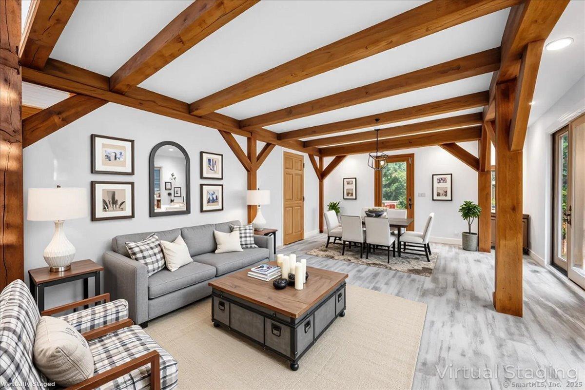 122 Old Post Road Old Saybrook, CT 06475 - Photo 6 of 40 Living room with wood burning fireplace