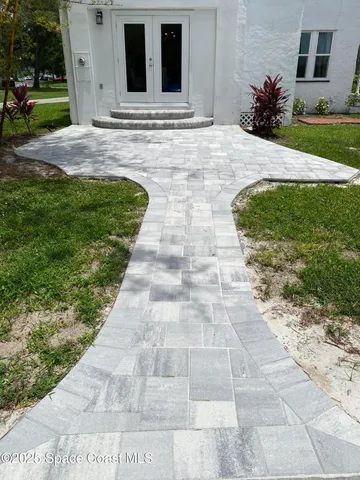 a view of a bathroom from a window