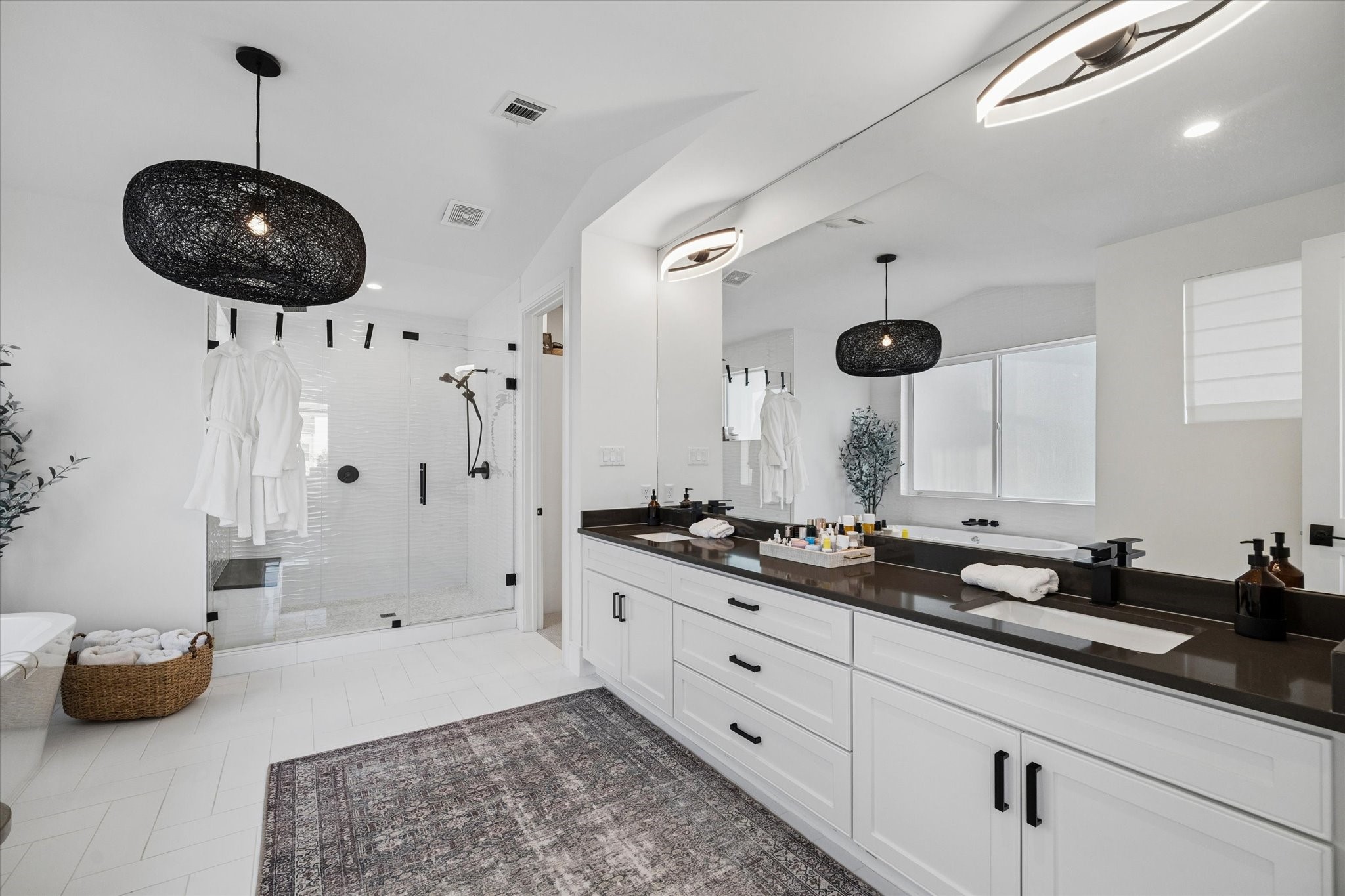 1661 Bingle Road Houston, TX 77055 - Photo 18 of 33 primary bath, quartz counters & porcelain tiles.