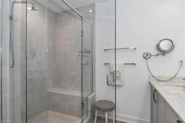a bathroom with a shower