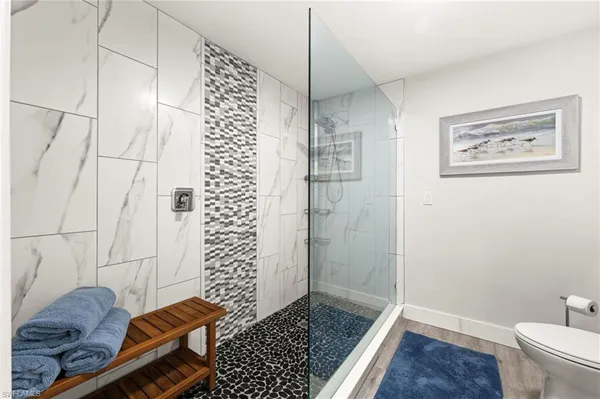 a bathroom with a shower