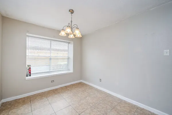 a view of a chandelier in a room