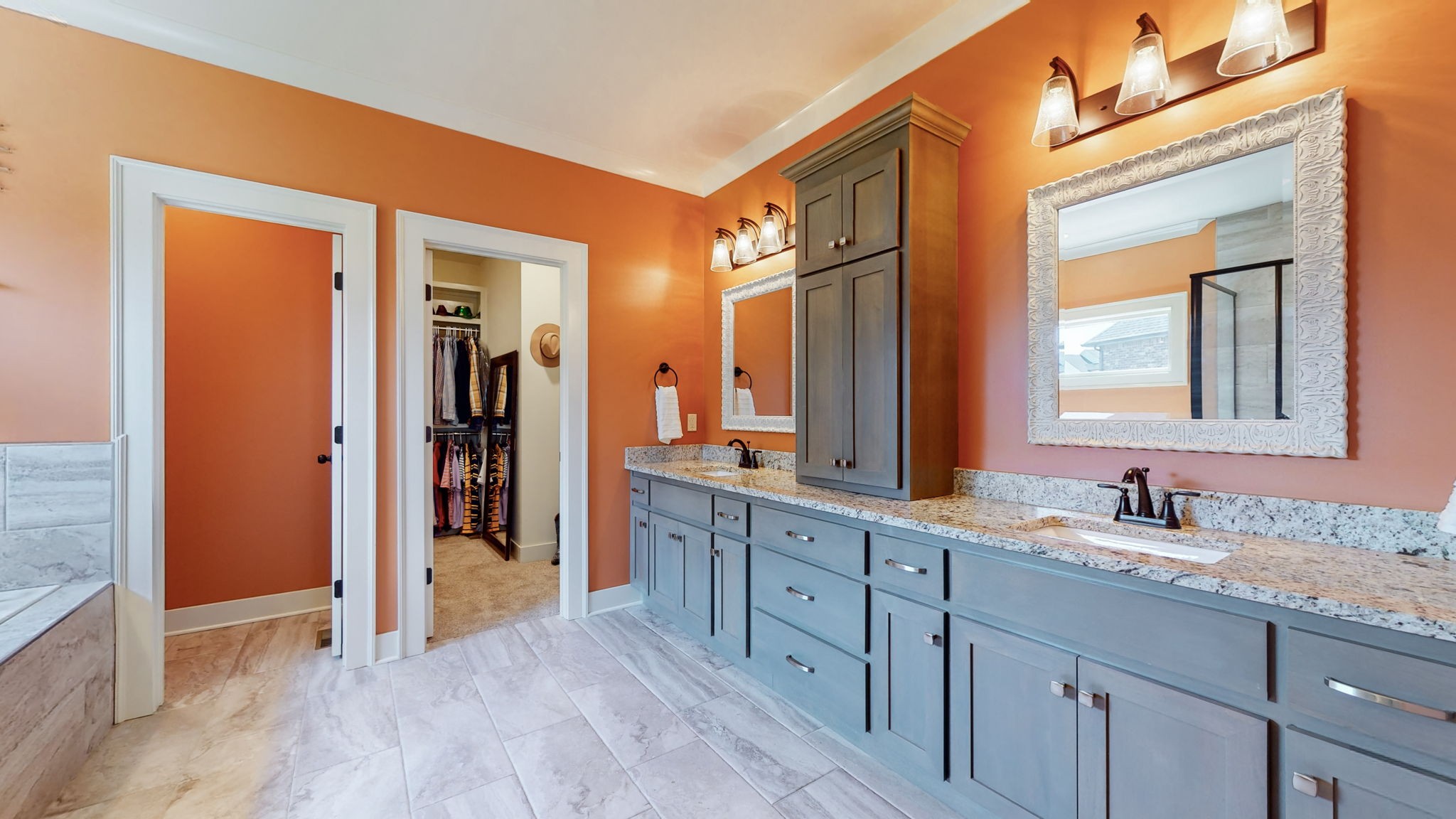 4017 Merryman Lane Murfreesboro, TN 37127 - Photo 25 of 62 a spacious bathroom with a double vanity sink and a mirror
