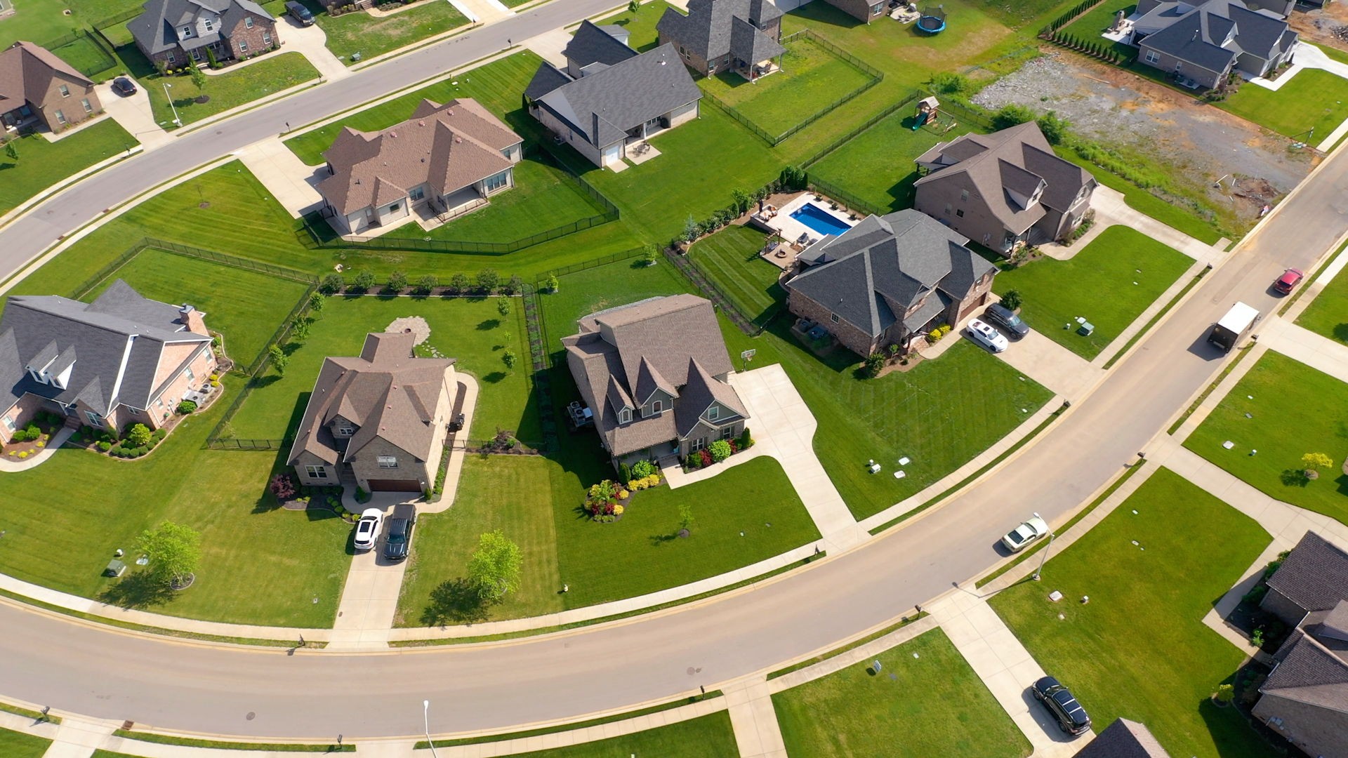 4017 Merryman Lane Murfreesboro, TN 37127 - Photo 52 of 62 an aerial view of a house with a garden and swimming pool