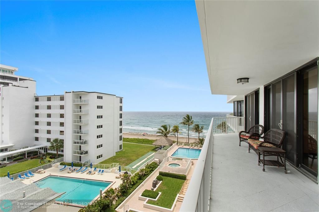 2917 South Ocean Boulevard, Unit 501 Highland Beach, FL 33487 - Photo 33 of 53 Large Balcony with Views