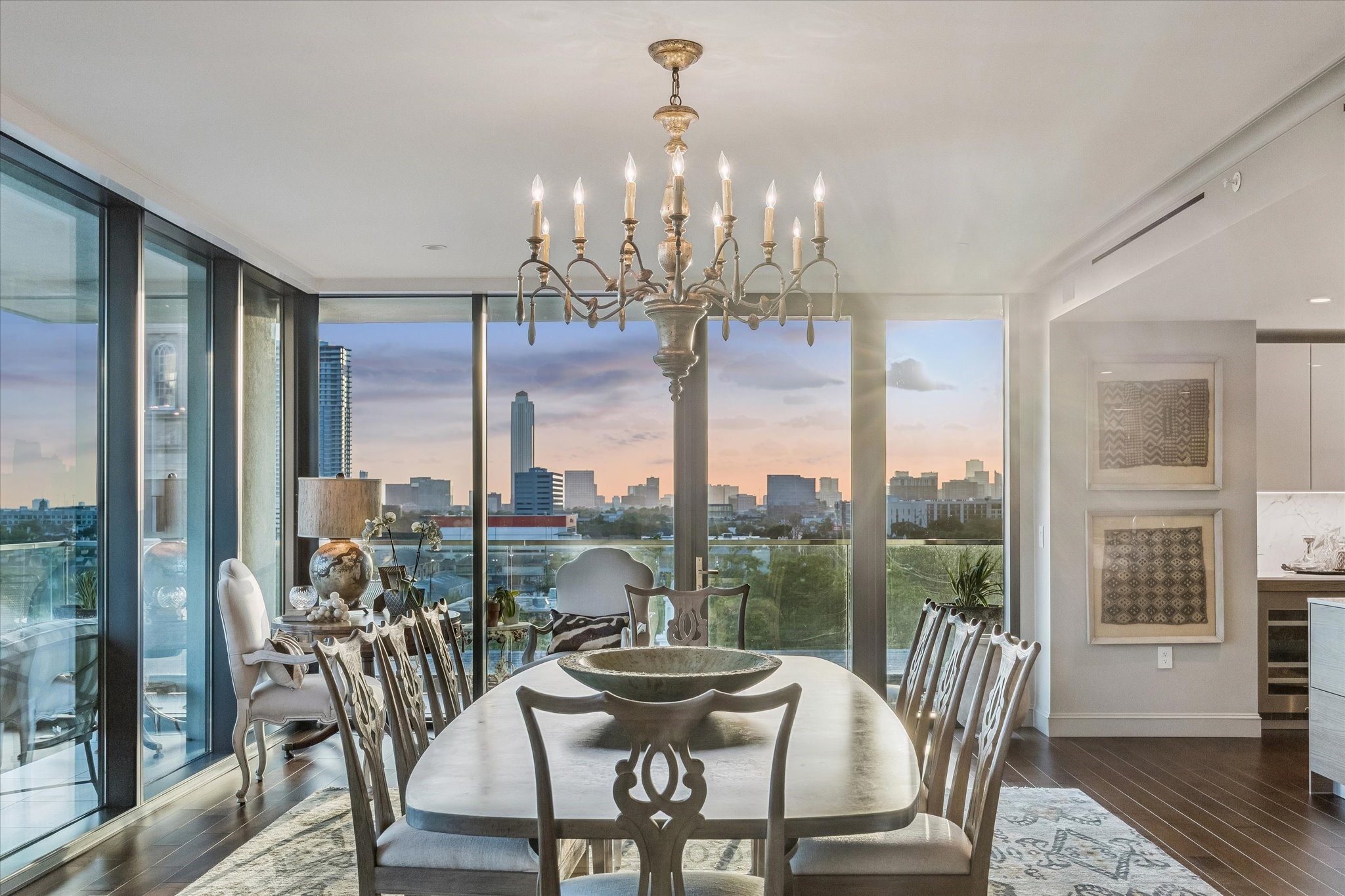 3433 Westheimer Road, Unit 706 Houston, TX 77027 - Photo 5 of 41 a view of a dining room with furniture window and outside view