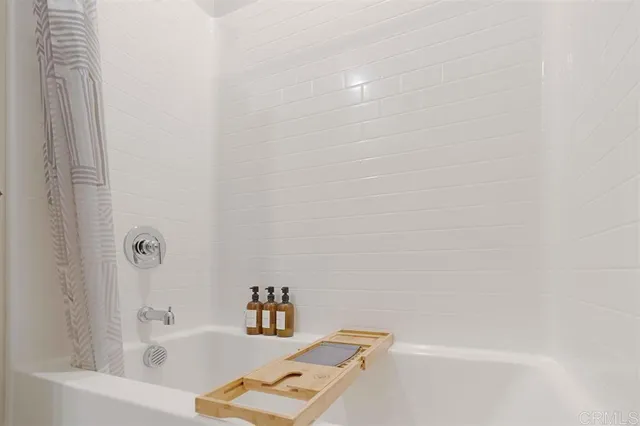 a bathroom with a tub