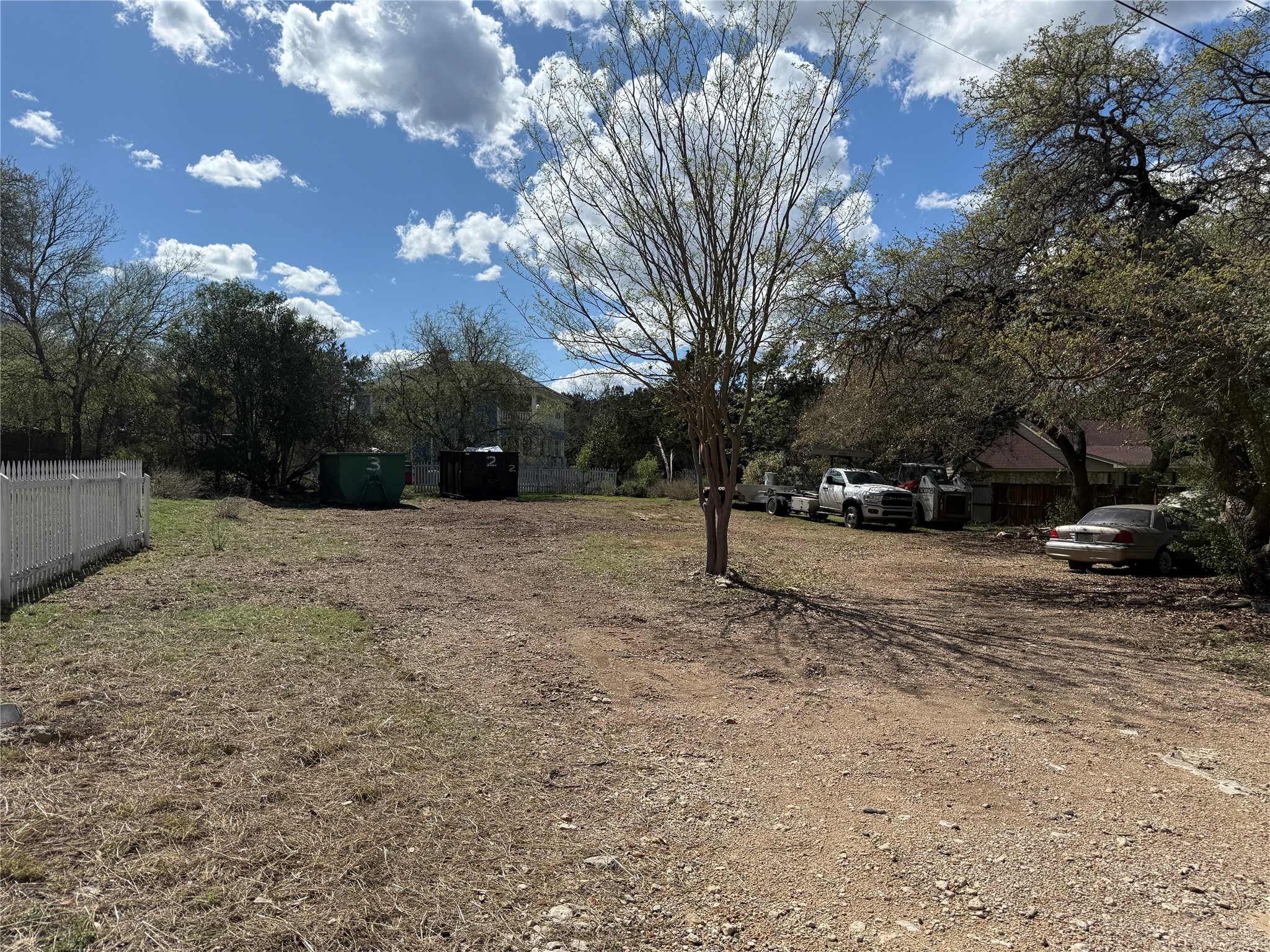 a view of road with trees