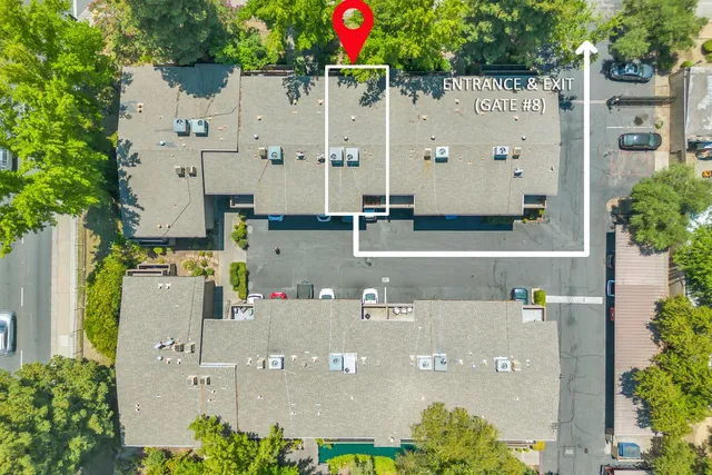 an aerial view of a house