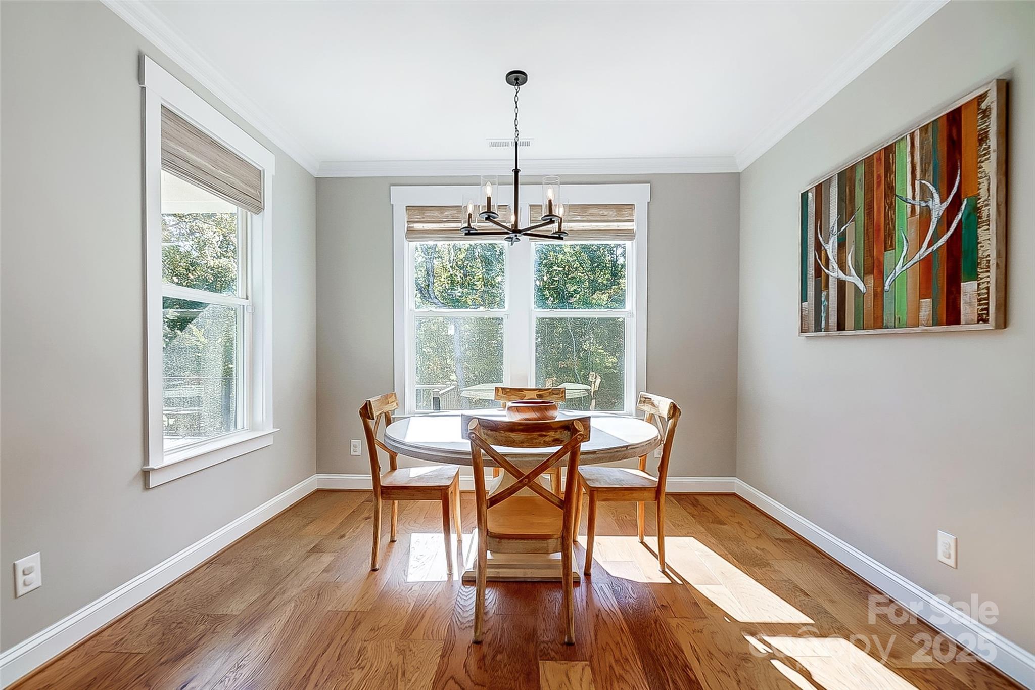 4116 Spring Cove Way Belmont, NC 28012 - Photo 17 of 44 a dining room with furniture a chandelier and wooden floor