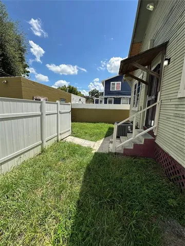a view of a garden with a bench