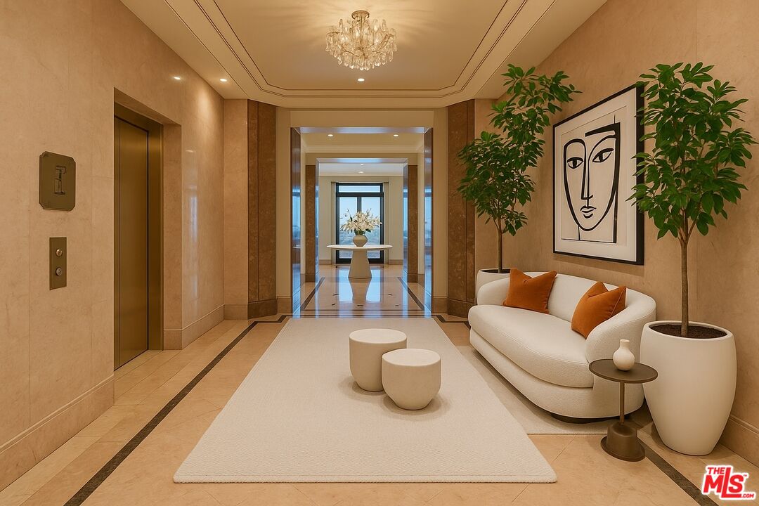 10601 Wilshire Boulevard, Unit PH E Los Angeles, CA 90024 - Photo 2 of 10 a living room with furniture and a large window