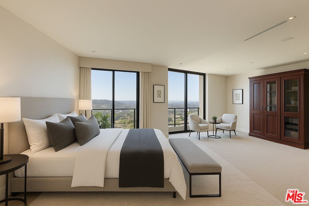 10601 Wilshire Boulevard, Unit PH E Los Angeles, CA 90024 - Photo 6 of 10 a bedroom with bed and window