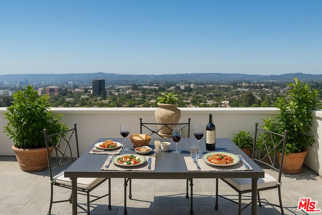10601 Wilshire Boulevard, Unit PH E Los Angeles, CA 90024 - Photo 10 of 10 a view of a tables and chairs in patio