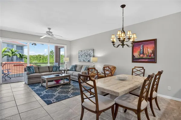 a view of a dining room and livingroom furniture