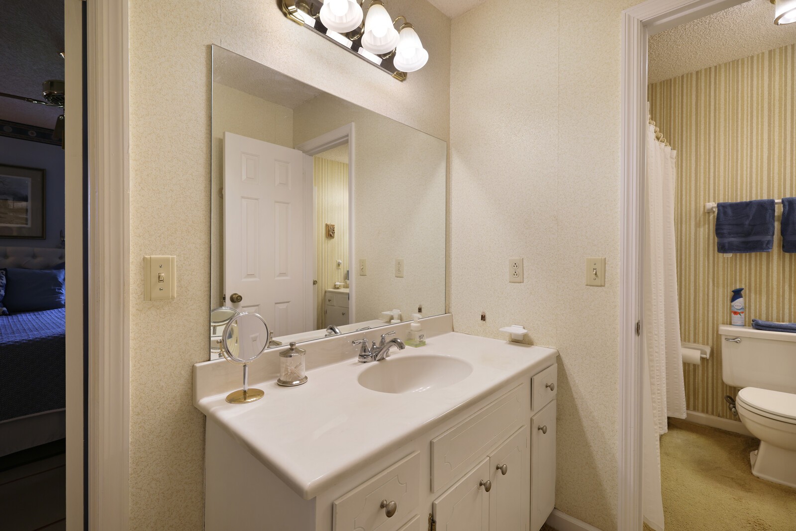 4001 Anderson Road, Unit K24 Nashville, TN 37217 - Photo 20 of 36 a bathroom with a sink a toilet and a mirror