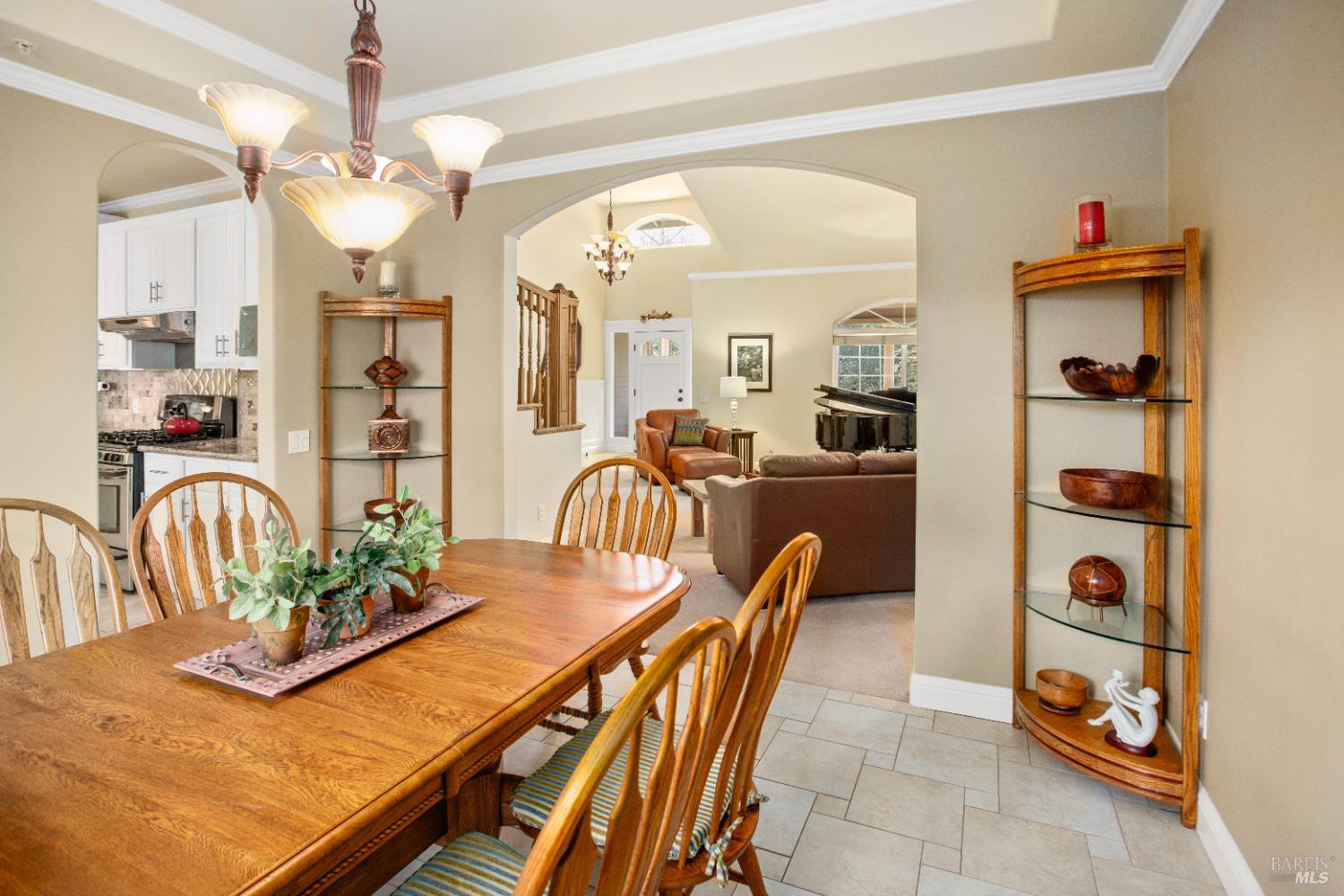 230 Clear Ridge Drive Healdsburg, CA 95448 - Photo 17 of 48 a view of a dining room with furniture and chandelier