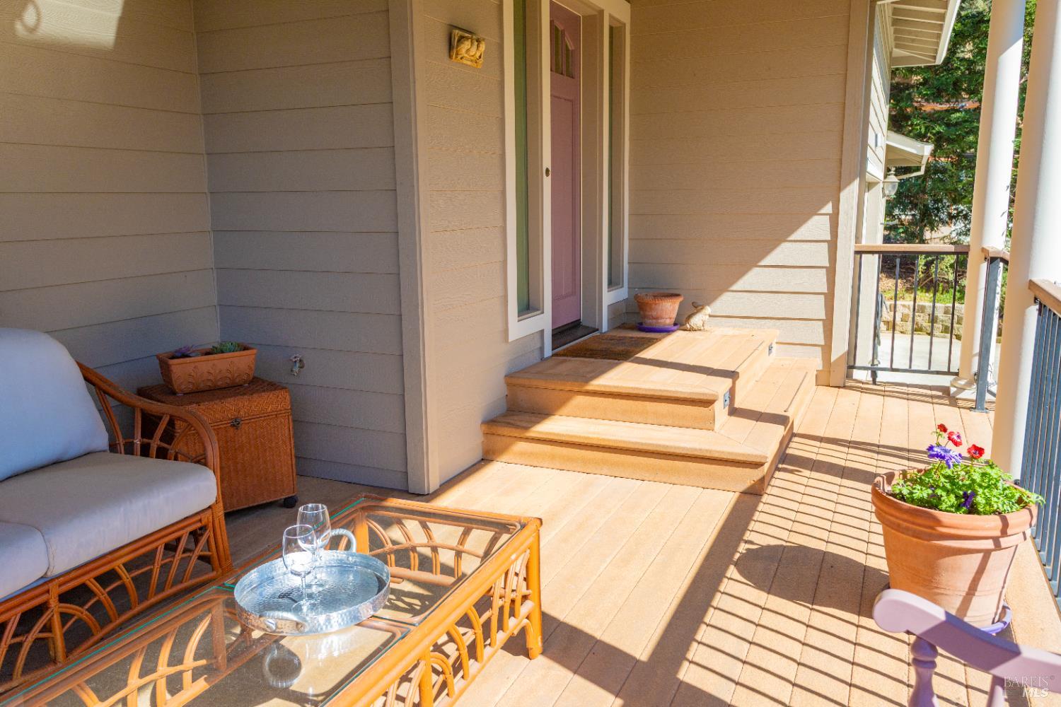 230 Clear Ridge Drive Healdsburg, CA 95448 - Photo 6 of 48 a view of a balcony with chairs and a potted plant