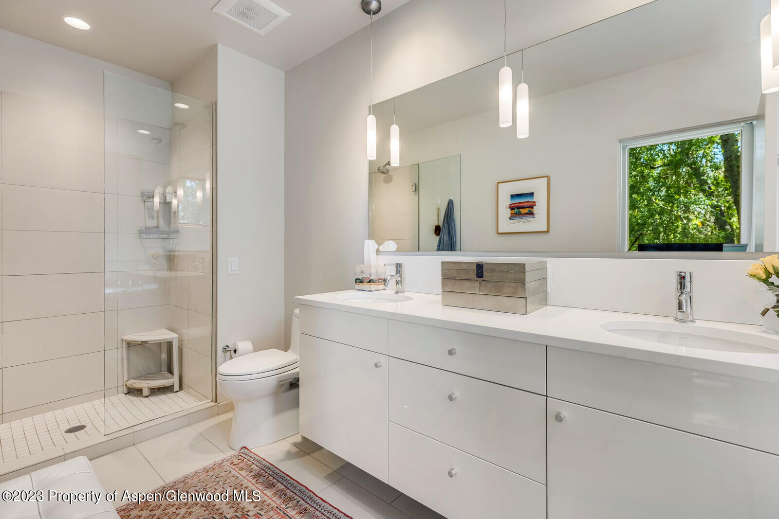 202 Evans Road, Unit 105 Basalt, CO 81621 - Photo 18 of 27 a bathroom with a sink toilet a mirror and shower