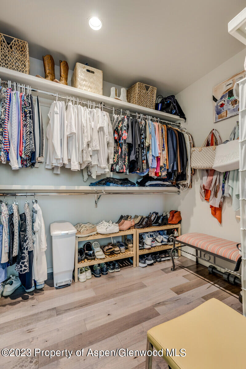 202 Evans Road, Unit 105 Basalt, CO 81621 - Photo 20 of 27 a view of walk in closet with clothes and shoes