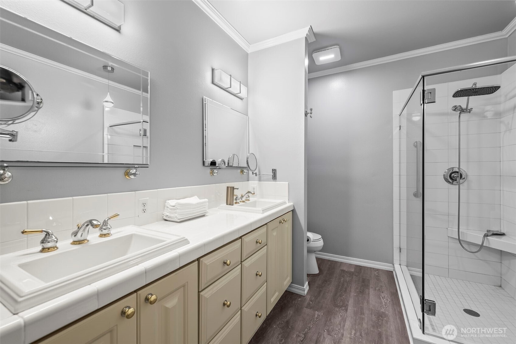 1113 Garden Circle Fircrest, WA 98466 - Photo 17 of 29 a bathroom with a sink a toilet and shower