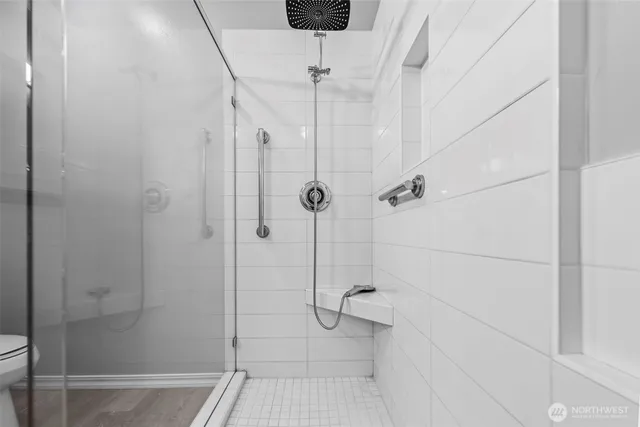 a bathroom with a shower